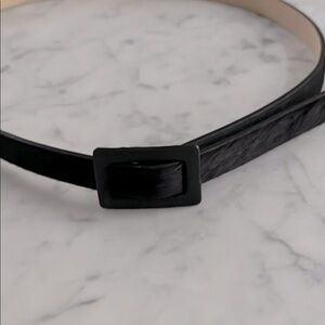 Theory Calf Hair Dark Brown Leather Belt with Minimalist Design